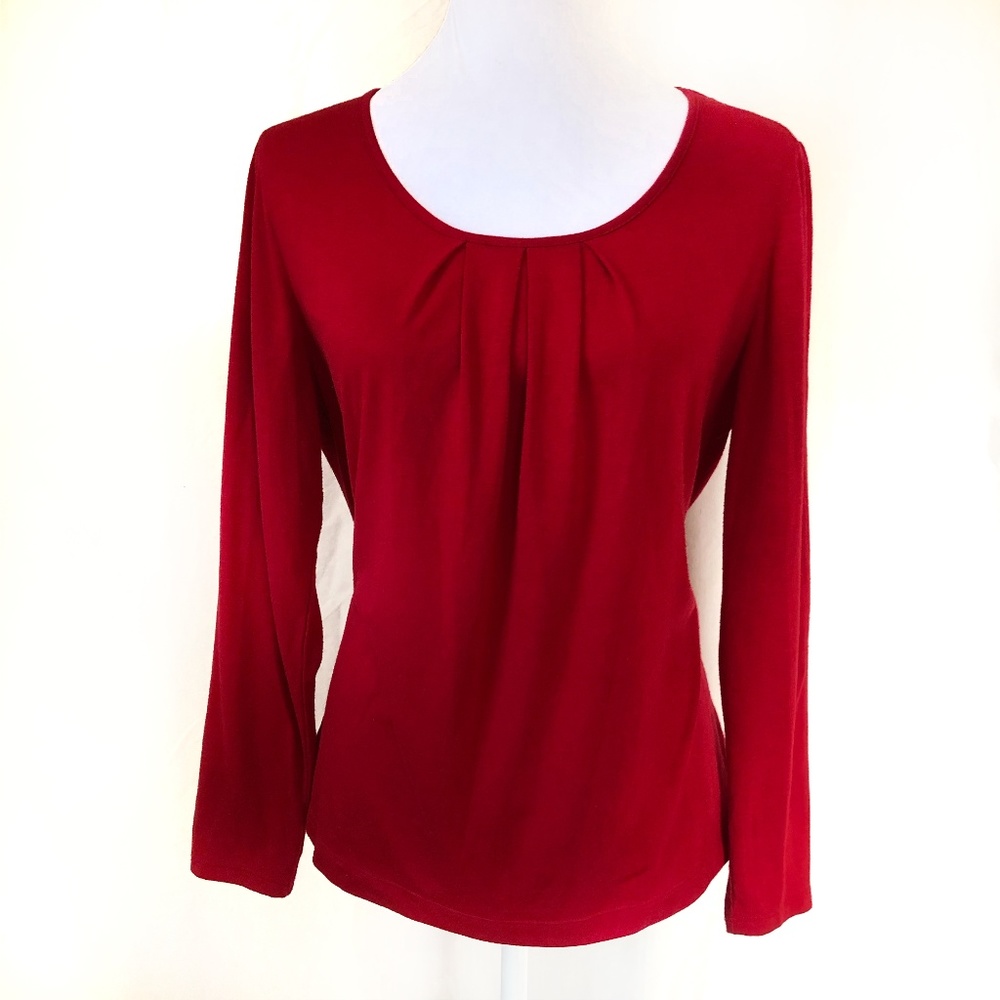 Kim Rogers Long Sleeve Shirt With Pleated Neck